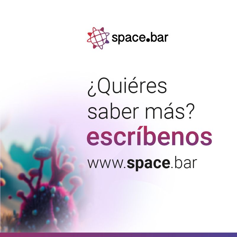 Un anuncio de barra espaciadora en español con la imagen de un arrecife de coral