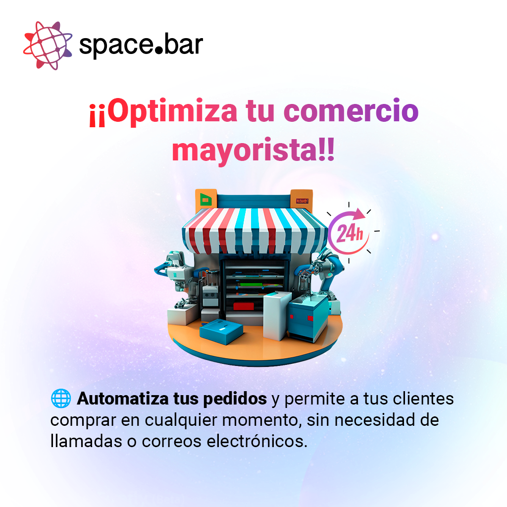 Un anuncio de barra espaciadora muestra una tienda con un toldo a rayas.