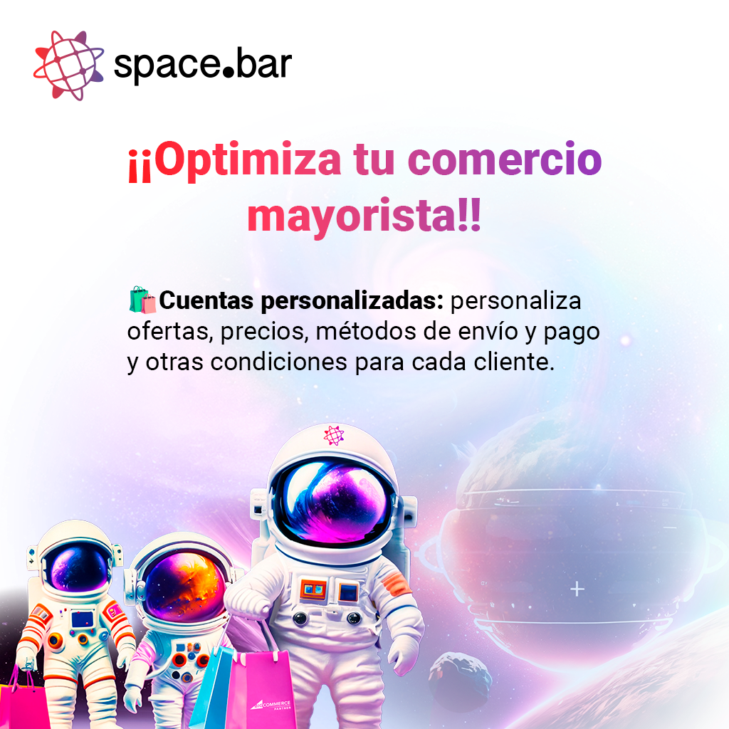 Un grupo de astronautas parados uno al lado del otro sosteniendo bolsas de compras.