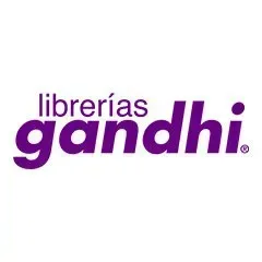 El logo de las librerías Gandhi es morado y blanco.