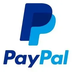 El logo de PayPal es azul y blanco sobre un fondo blanco.