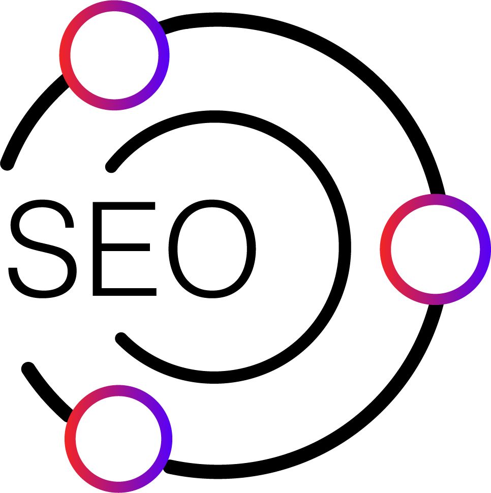 La palabra SEO está en un círculo con tres círculos alrededor.