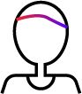 Un dibujo de una persona con una diadema en la cabeza.
