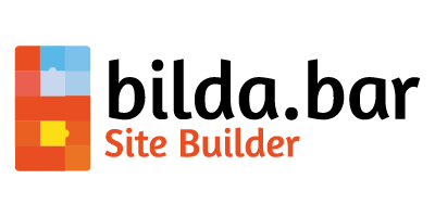 Un logotipo para un creador de sitios llamado bilda.bar