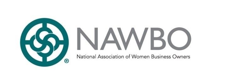 NAWBO logo: teal circular symbol with interlocking shapes, gray text.