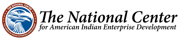 Logo of The National Center for American Indian Enterprise Development, with a circular emblem featuring an eagle.