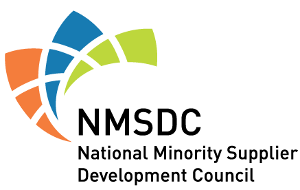 NMSDC logo: Colorful abstract floral design above the text 