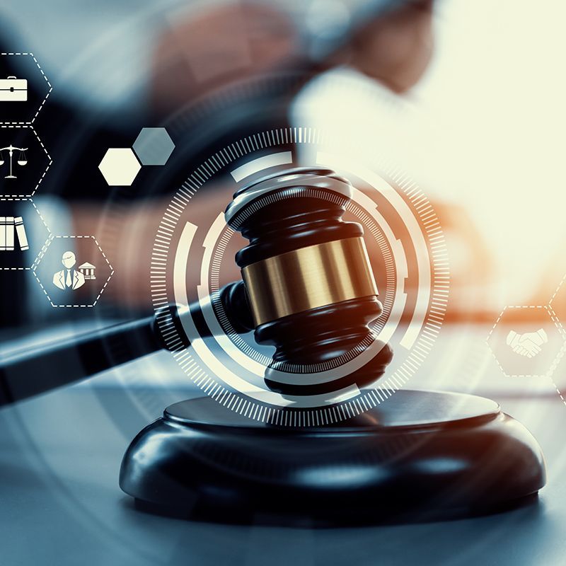 Gavel With Law Related Icons Gavel With Law Related Icons