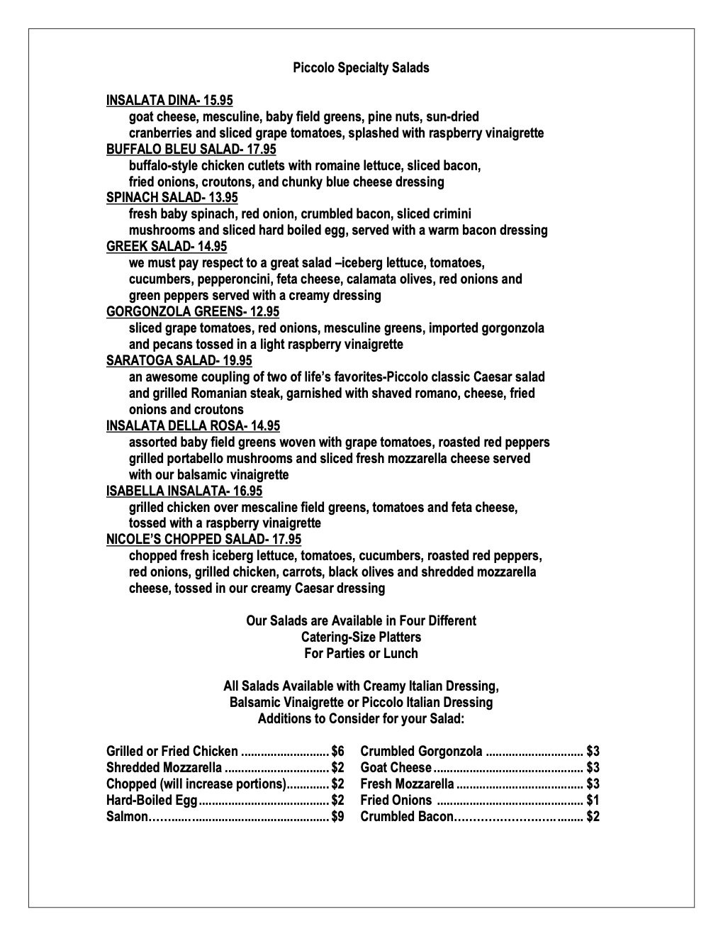 Lunch Piccolo Ristorante Bellmore, NY