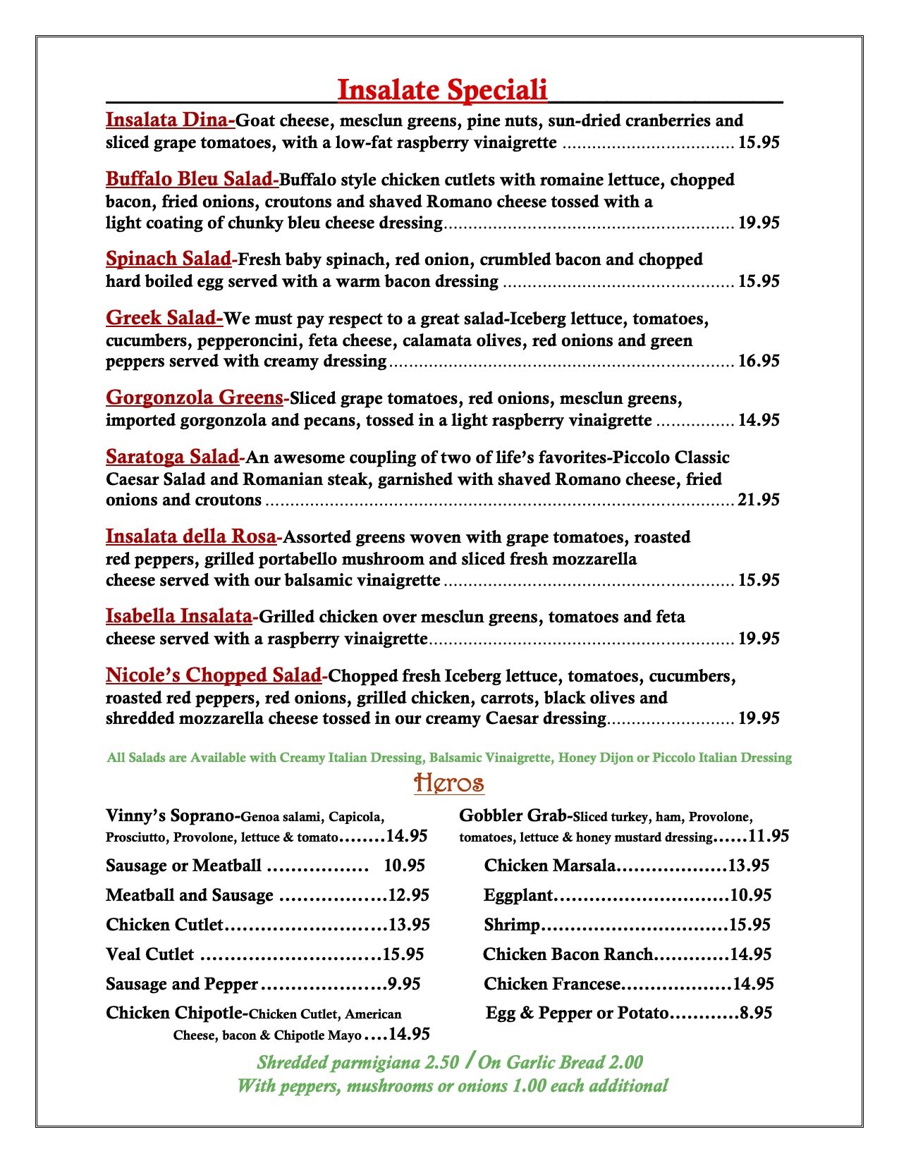 Dinner Piccolo Ristorante Bellmore, NY