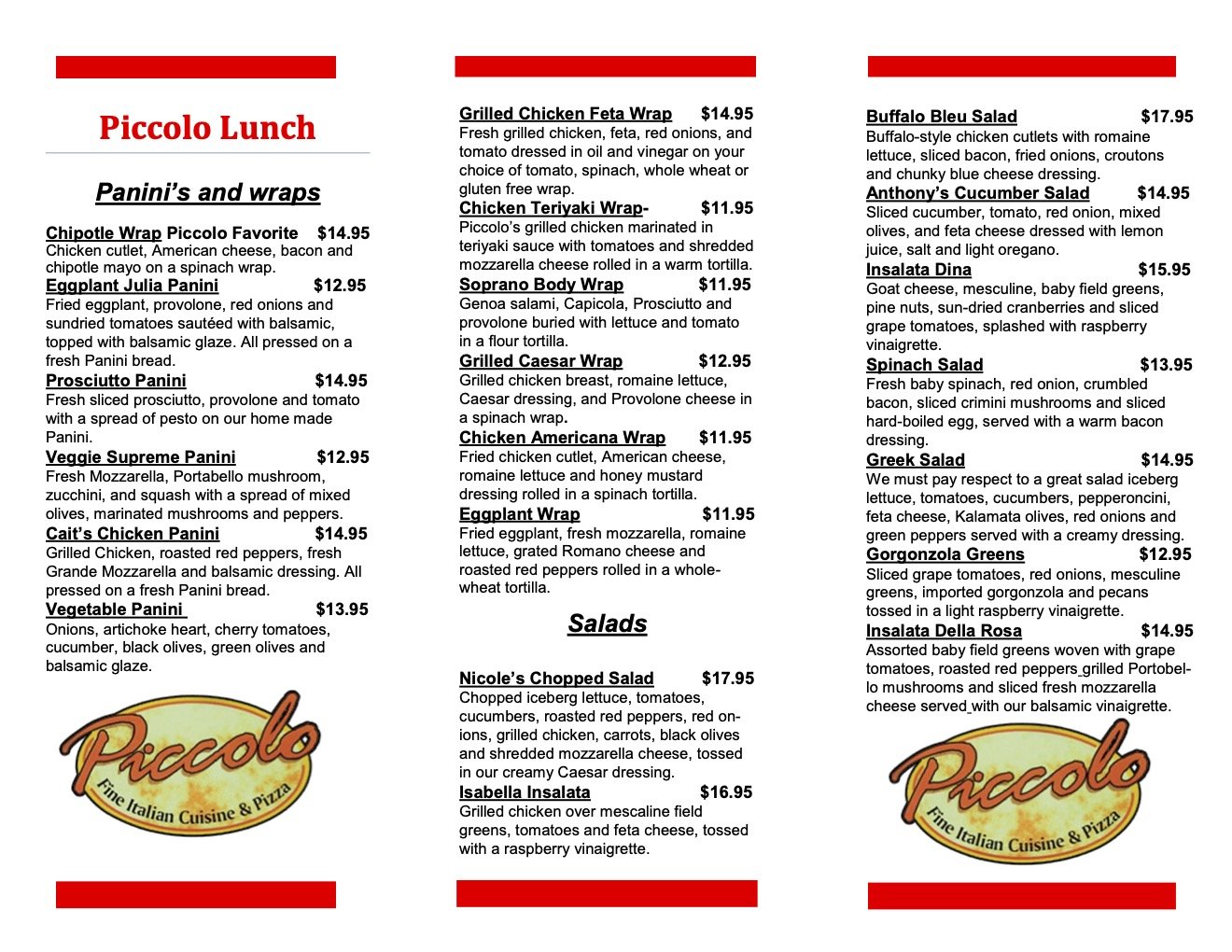 Lunch Piccolo Ristorante Bellmore, NY