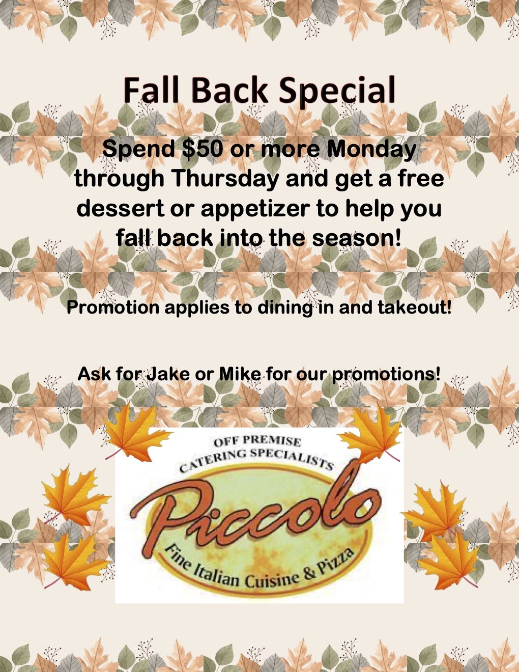 Piccolo's Ristorante Restaurant Bellmore NY Italian Restaurant