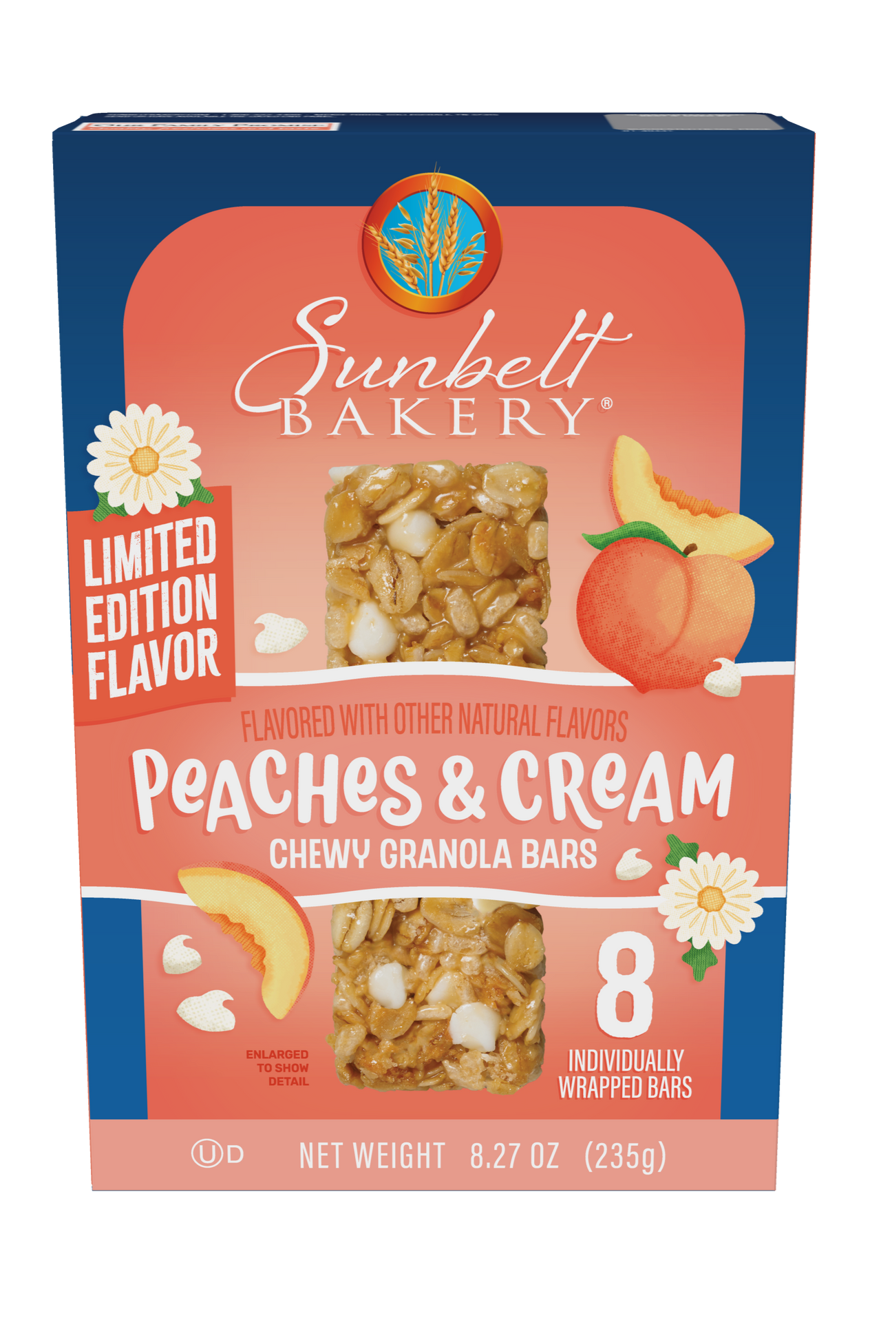 carton of peaches and cream chewy granola bars