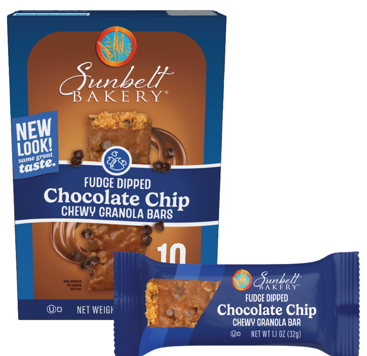 carton of fudge dipped chocolate chip chewy granola bars with wrap