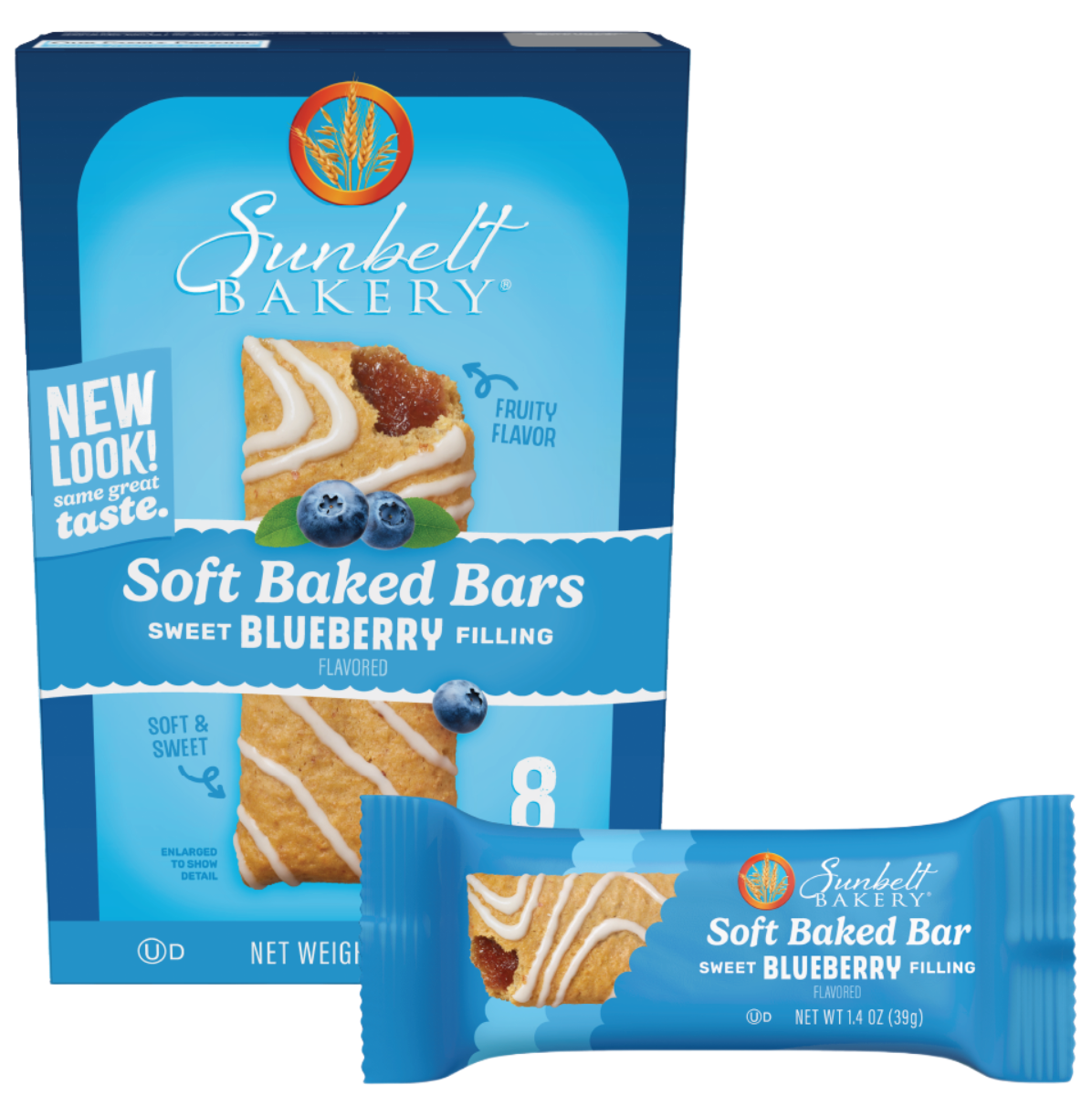 carton of blueberry soft baked bars with wrap