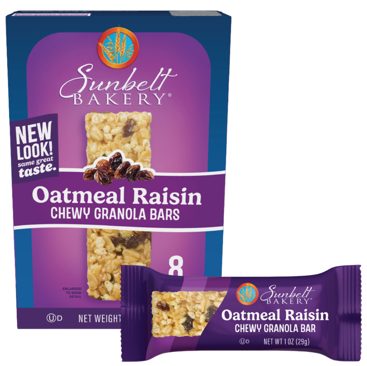 carton of oatmeal raisin chewy granola bars with wrap