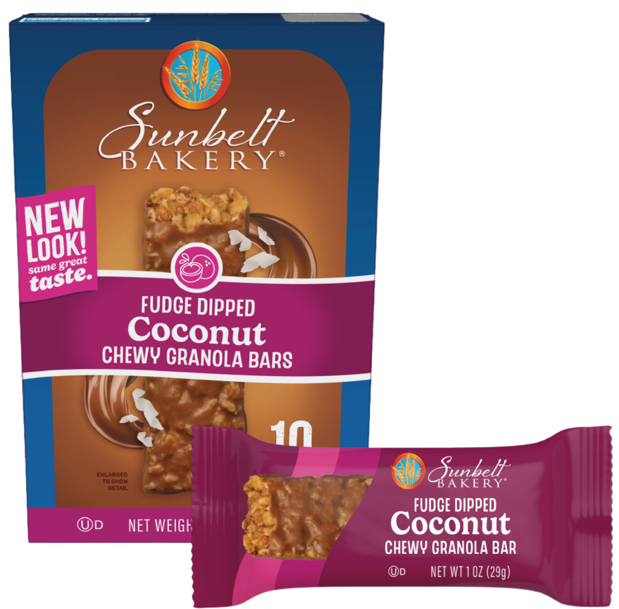 carton of fudge dipped coconut chewy granola bars