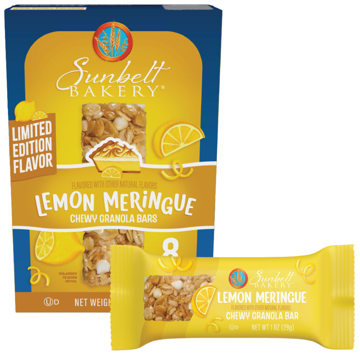 carton of lemon meringue chewy granola bar with wrap