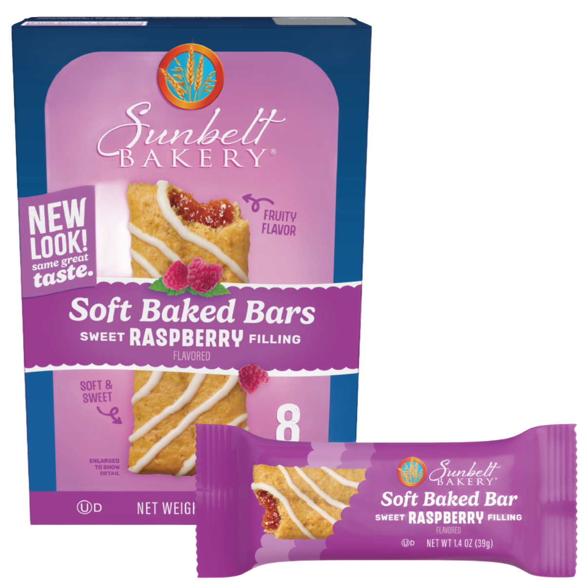 carton of raspberry soft baked bars with wrap