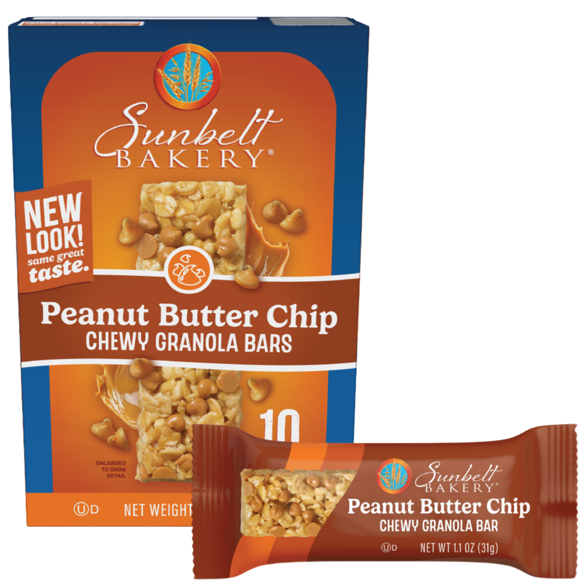 carton of peanut butter chip chewy granola bars with wrap
