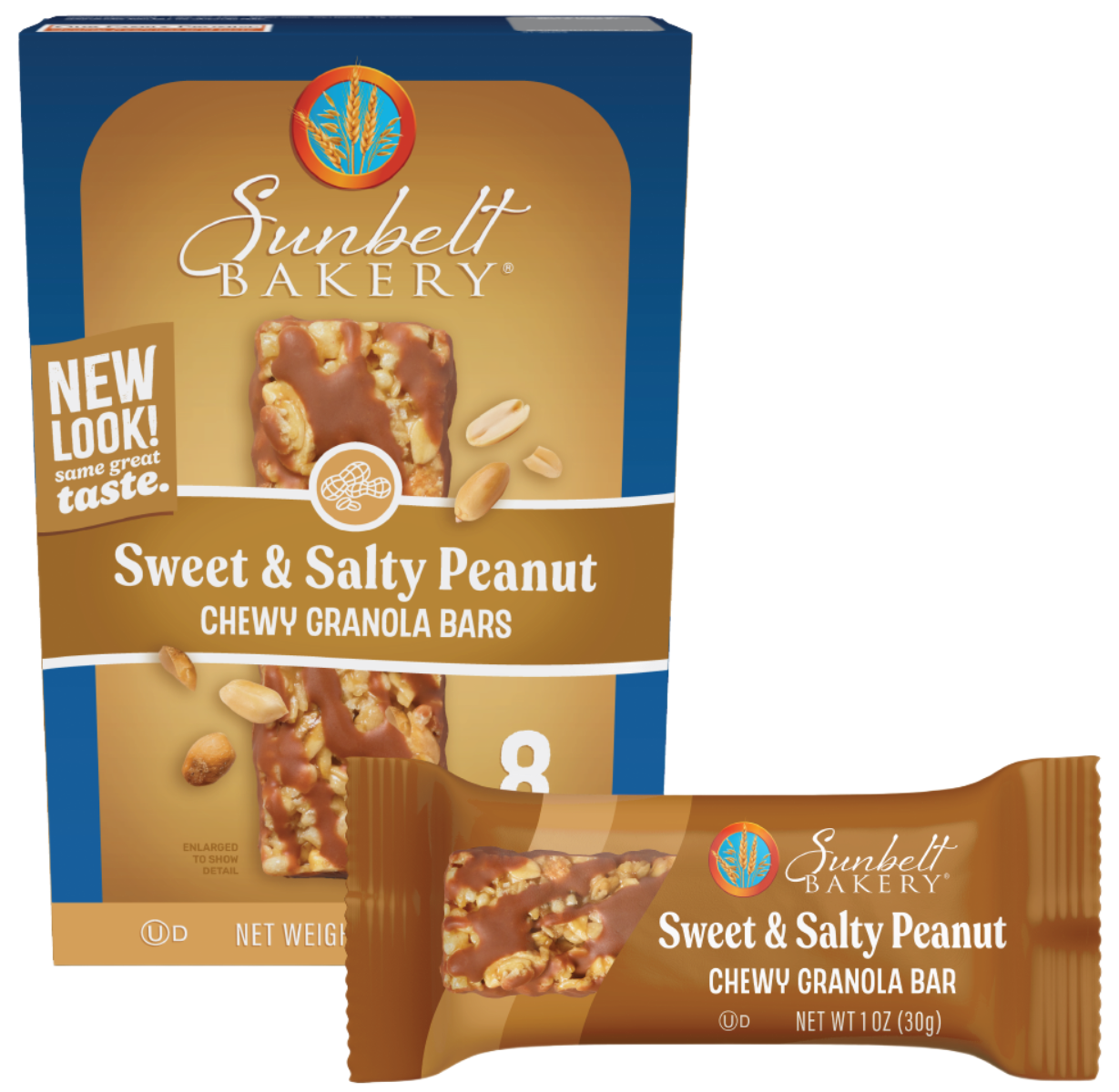 carton of sweet and salty peanut chewy granola bars with wrap