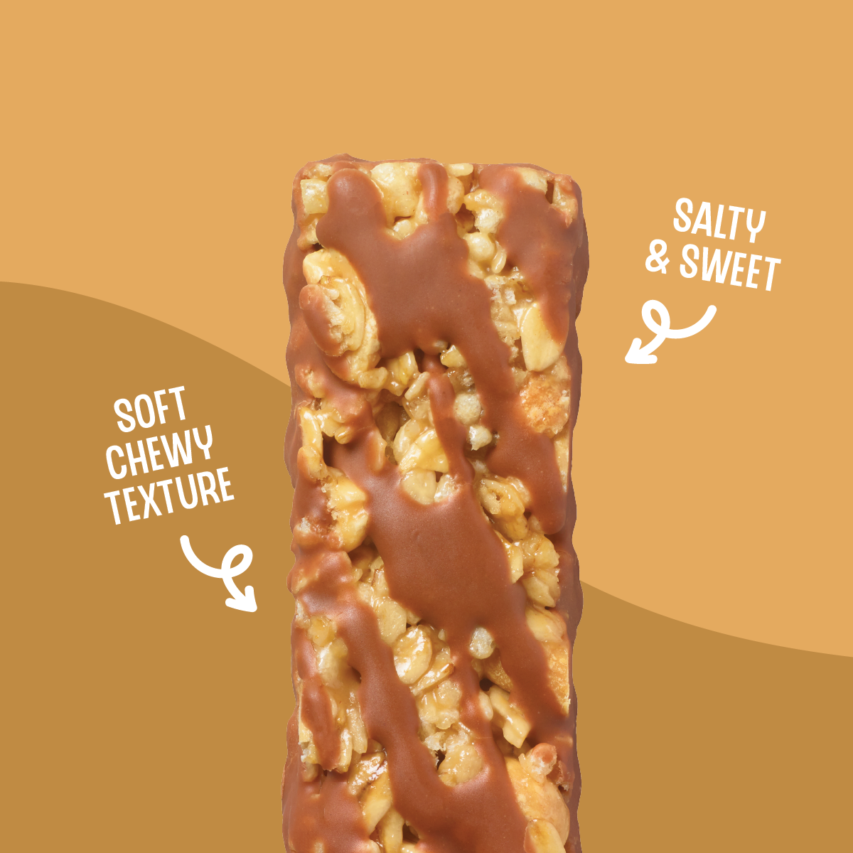 close up of sweet and salty peanut chewy granola bar
