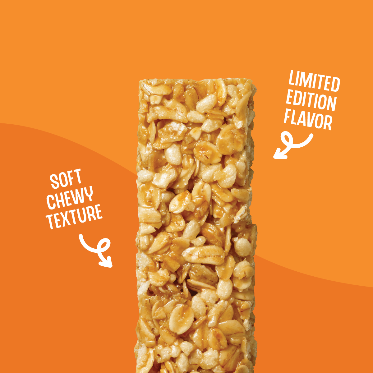 close up of pumpkin spice chewy granola bar