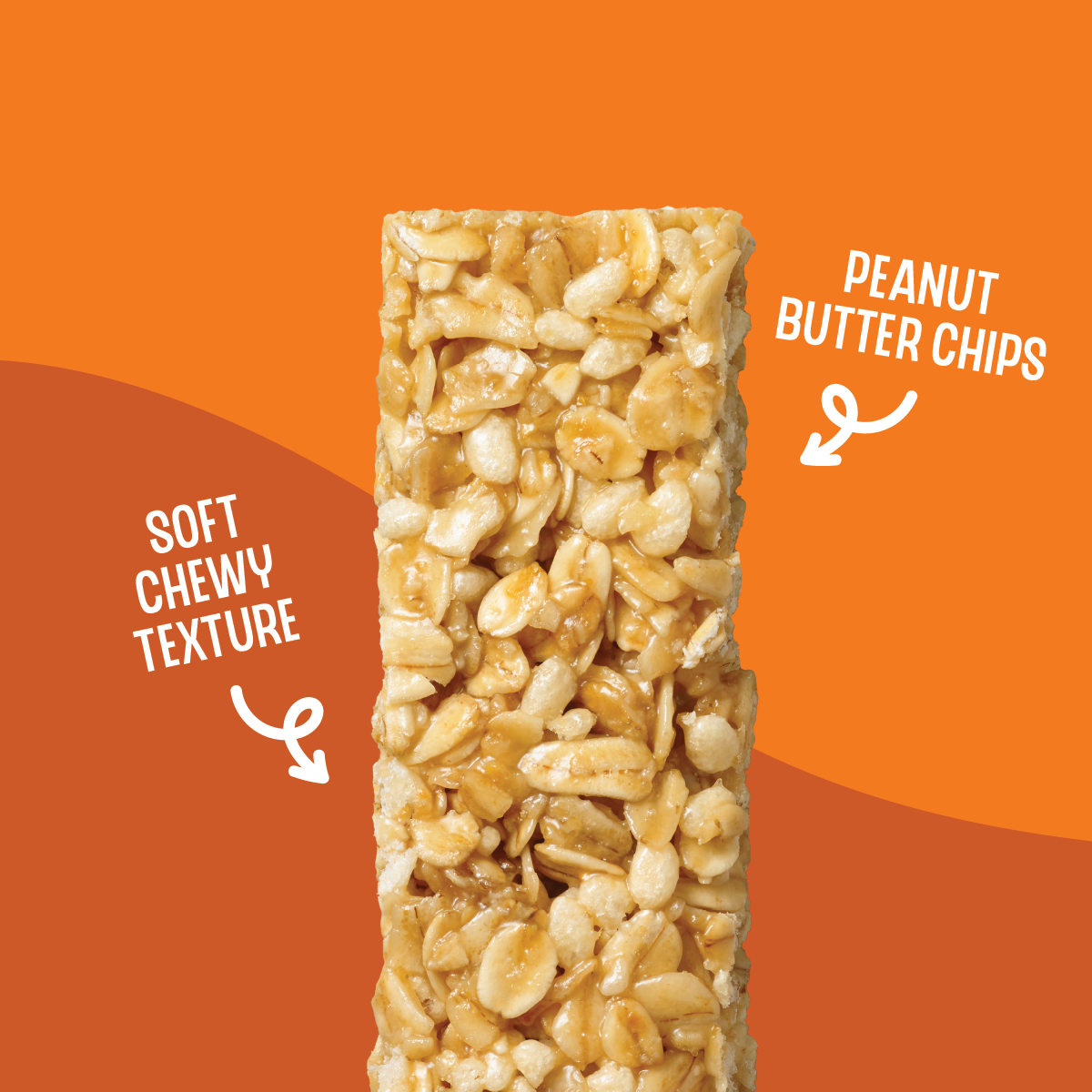 close up of peanut butter chip chewy granola bar