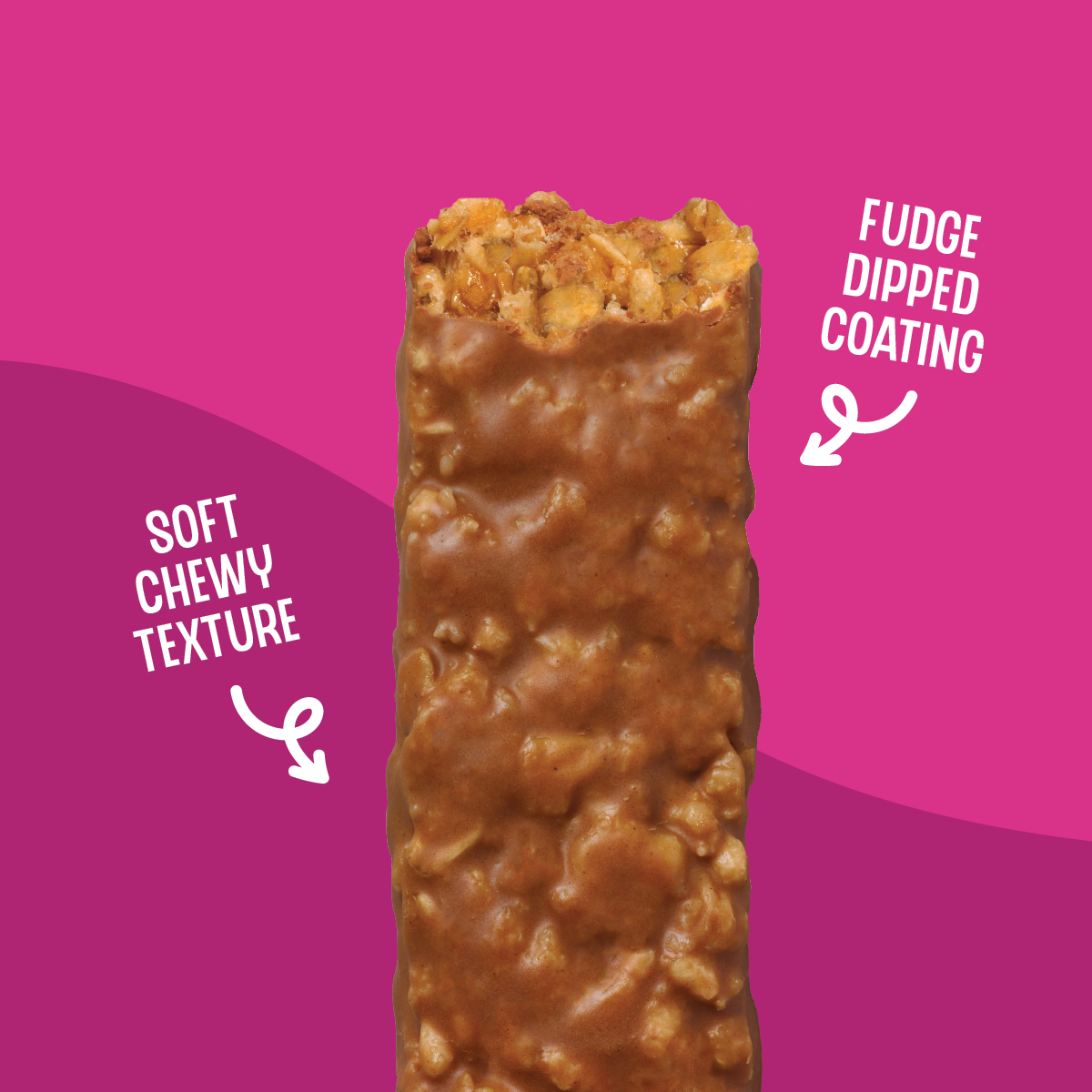 close up of fudge dipped coconut chewy granola bar