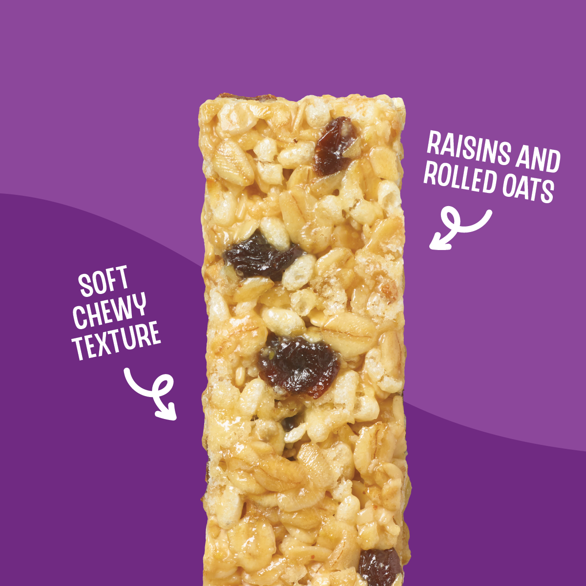 close up of oatmeal raisin chewy granola bars