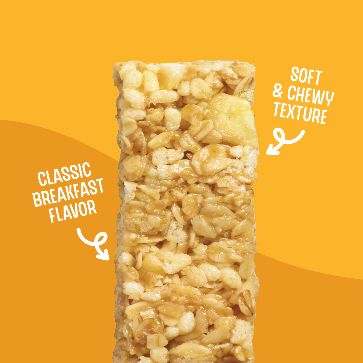 close up of banana oat chewy granola bars