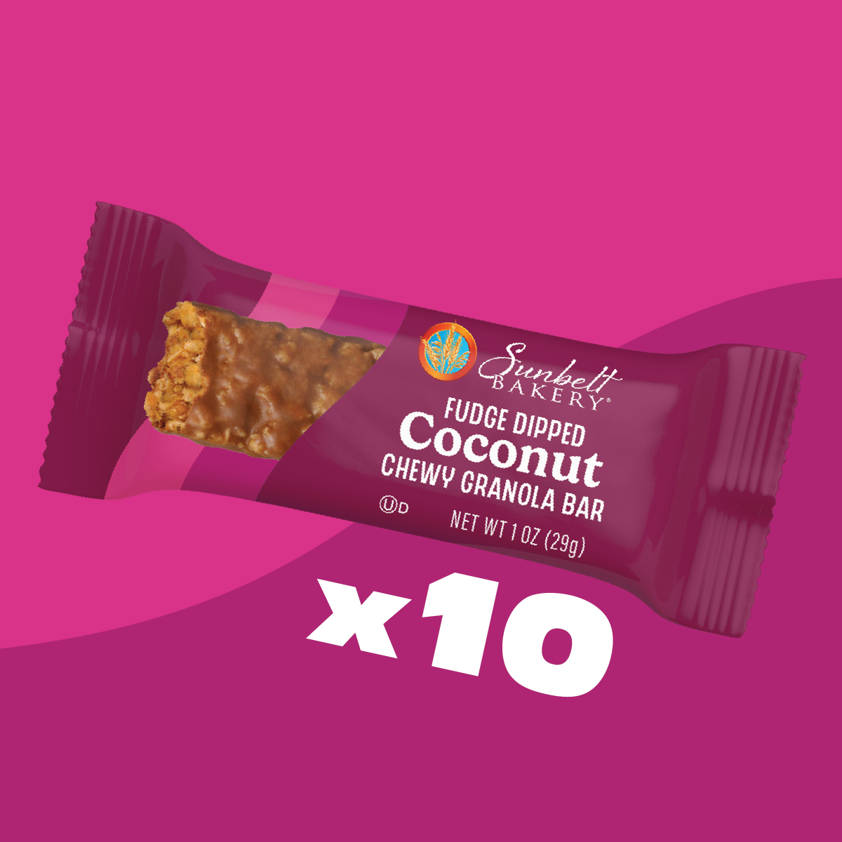 wrap of fudge dipped coconut chewy granola bar
