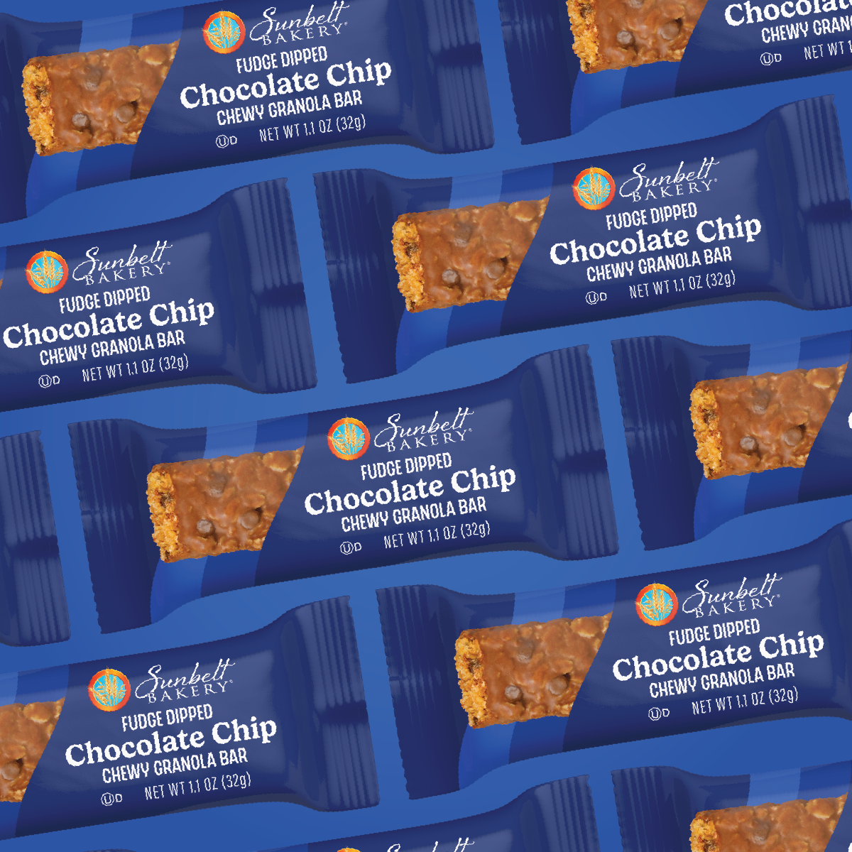 image of wraps of single serve fudge dipped chocolate chip chewy granola bars