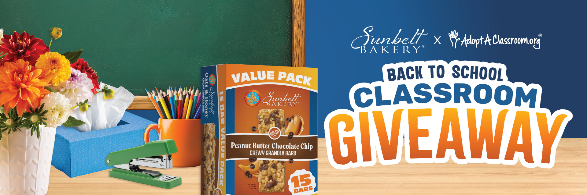 adoptaclassroom.org back to school classroom giveaway homepage banner