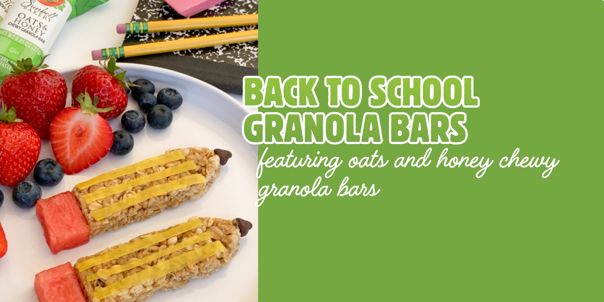 header image of back to school granola bars recipe