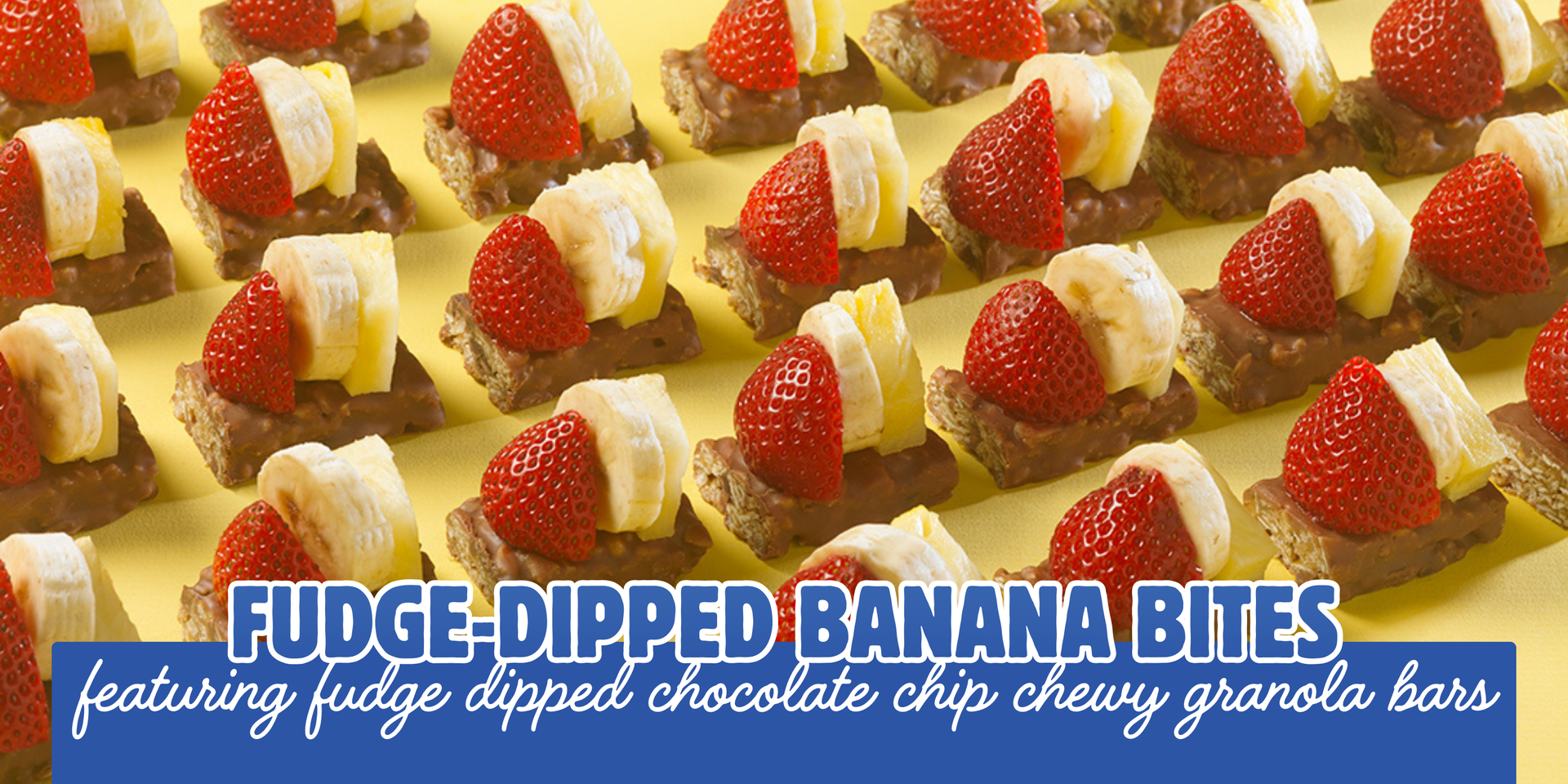 header image of fudge dipped banana bites recipe