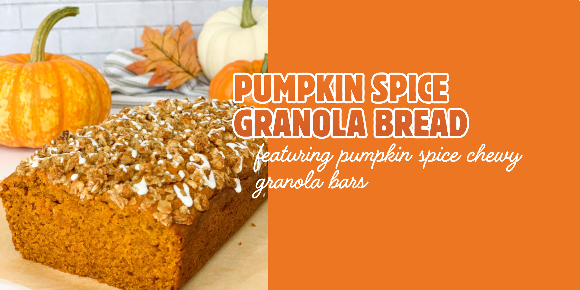 header image of pumpkin spice granola bread recipe