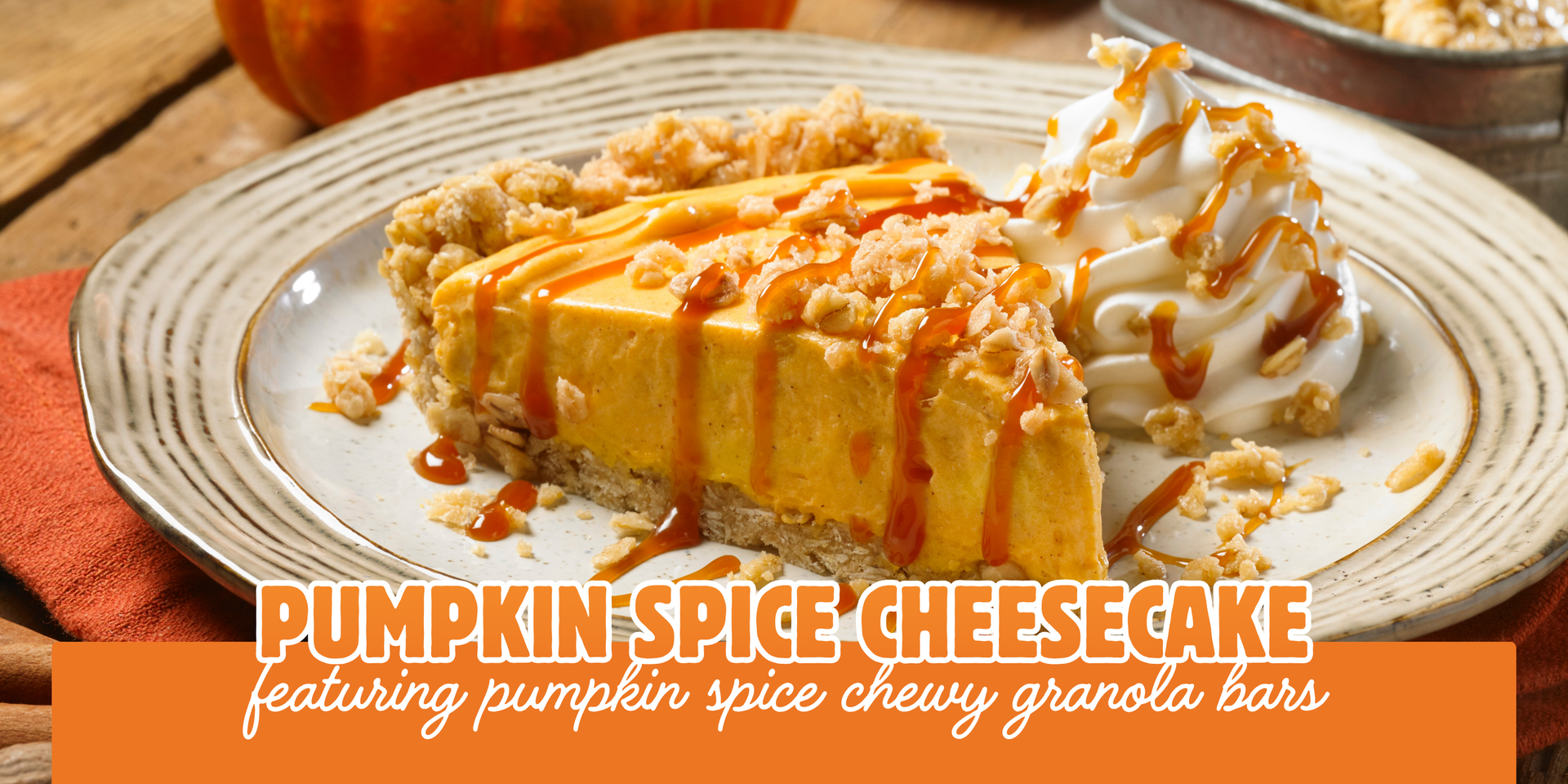 header image of pumpkin spice cheesecake recipe