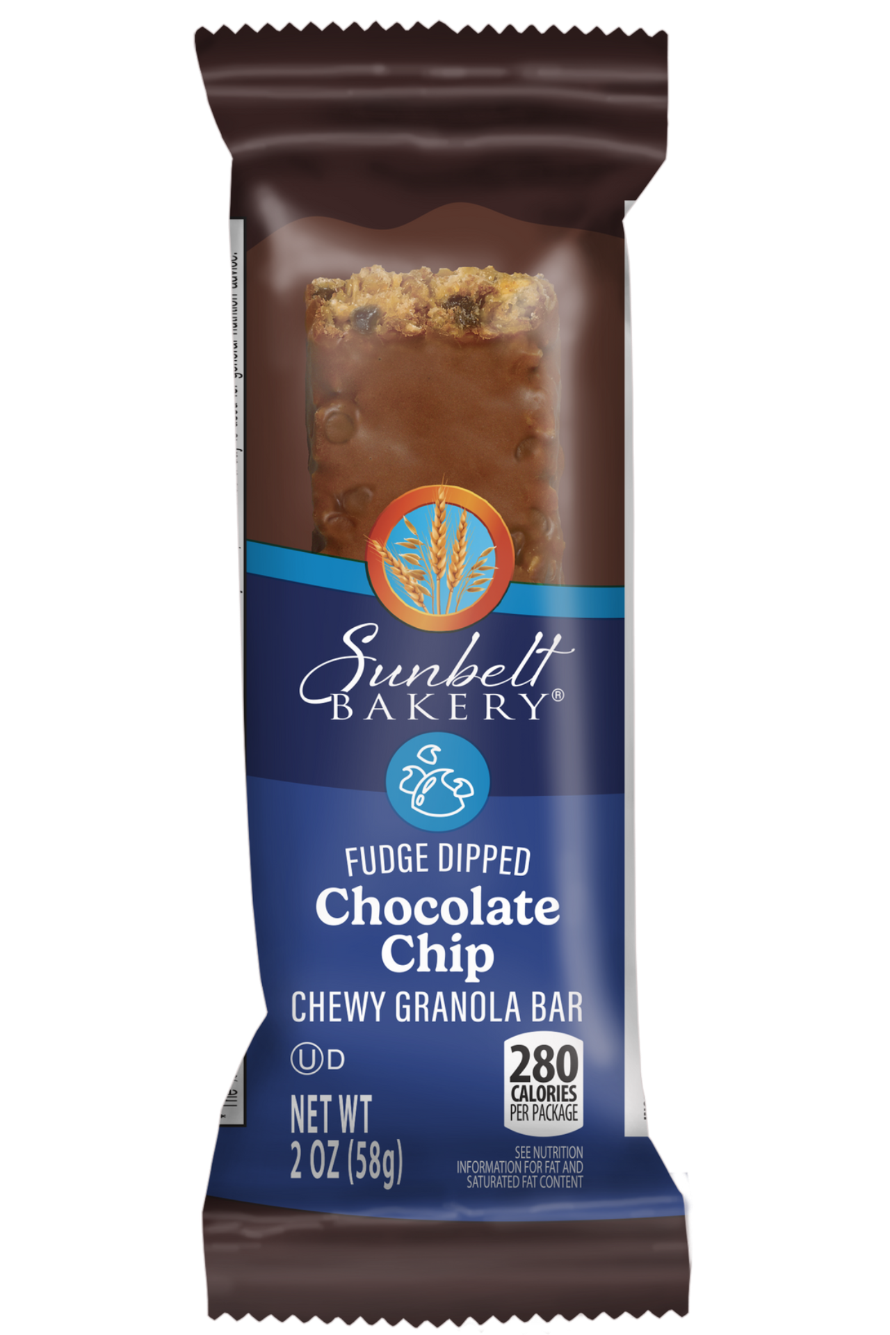 single serve wrap of value pack fudge dipped chocolate chip chewy granola bar
