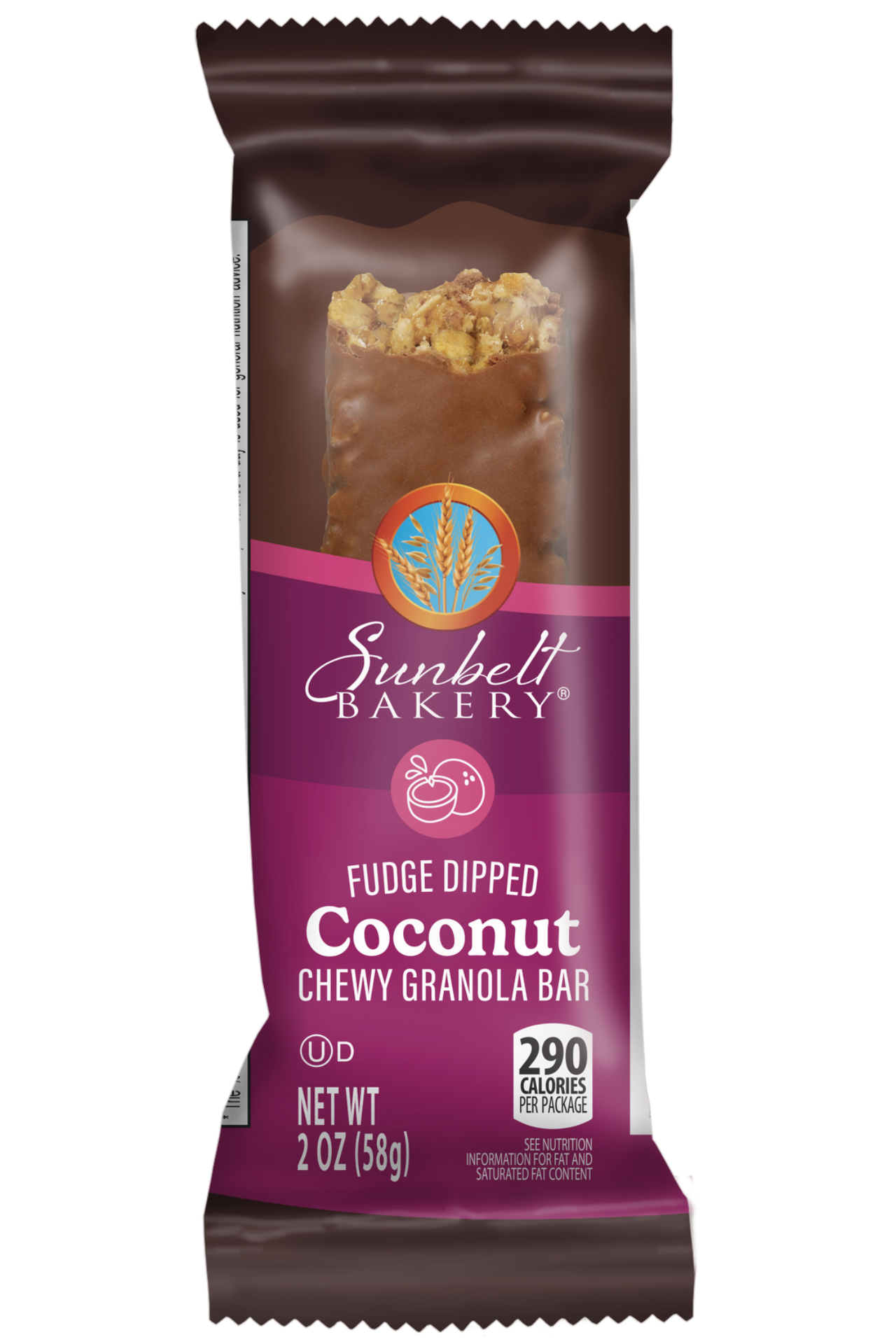 single serve wrap of value pack fudge dipped coconut chip chewy granola bar