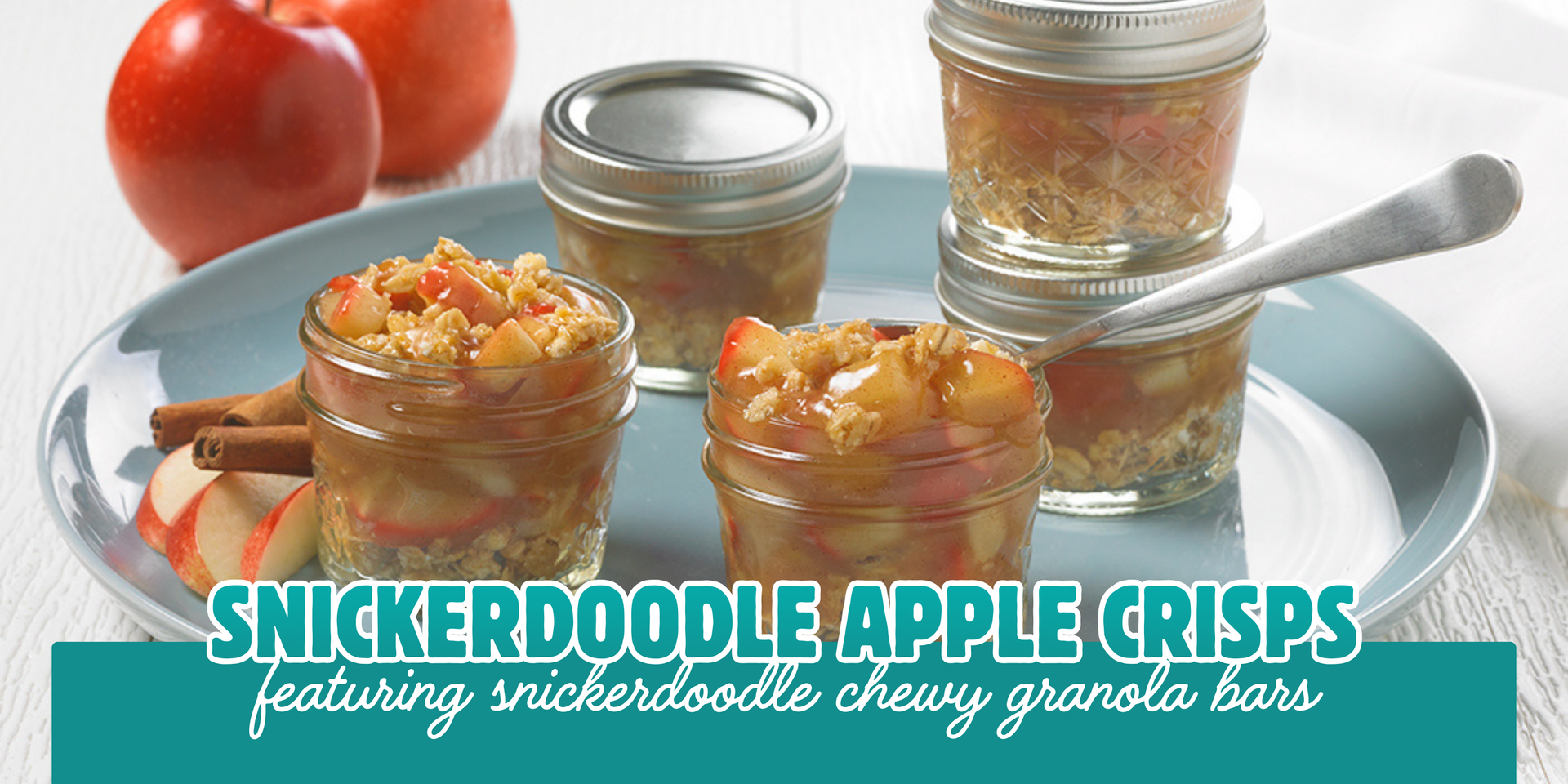 header image of snickerdoodle apple crisps recipe