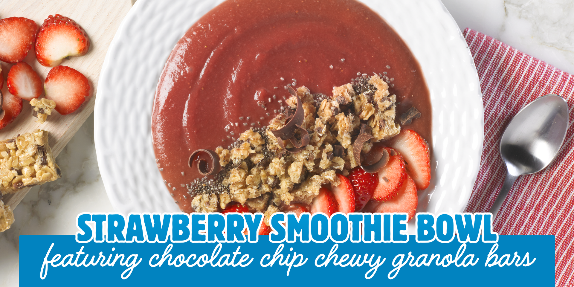 header image of strawberry smoothie bowl