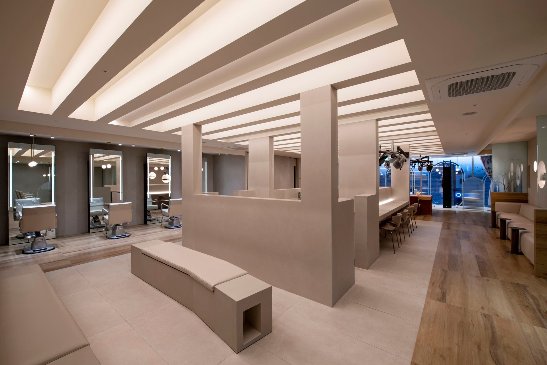 Calm lounge interior of Soonsiki Moment Hongdae, where head spa treatments take place