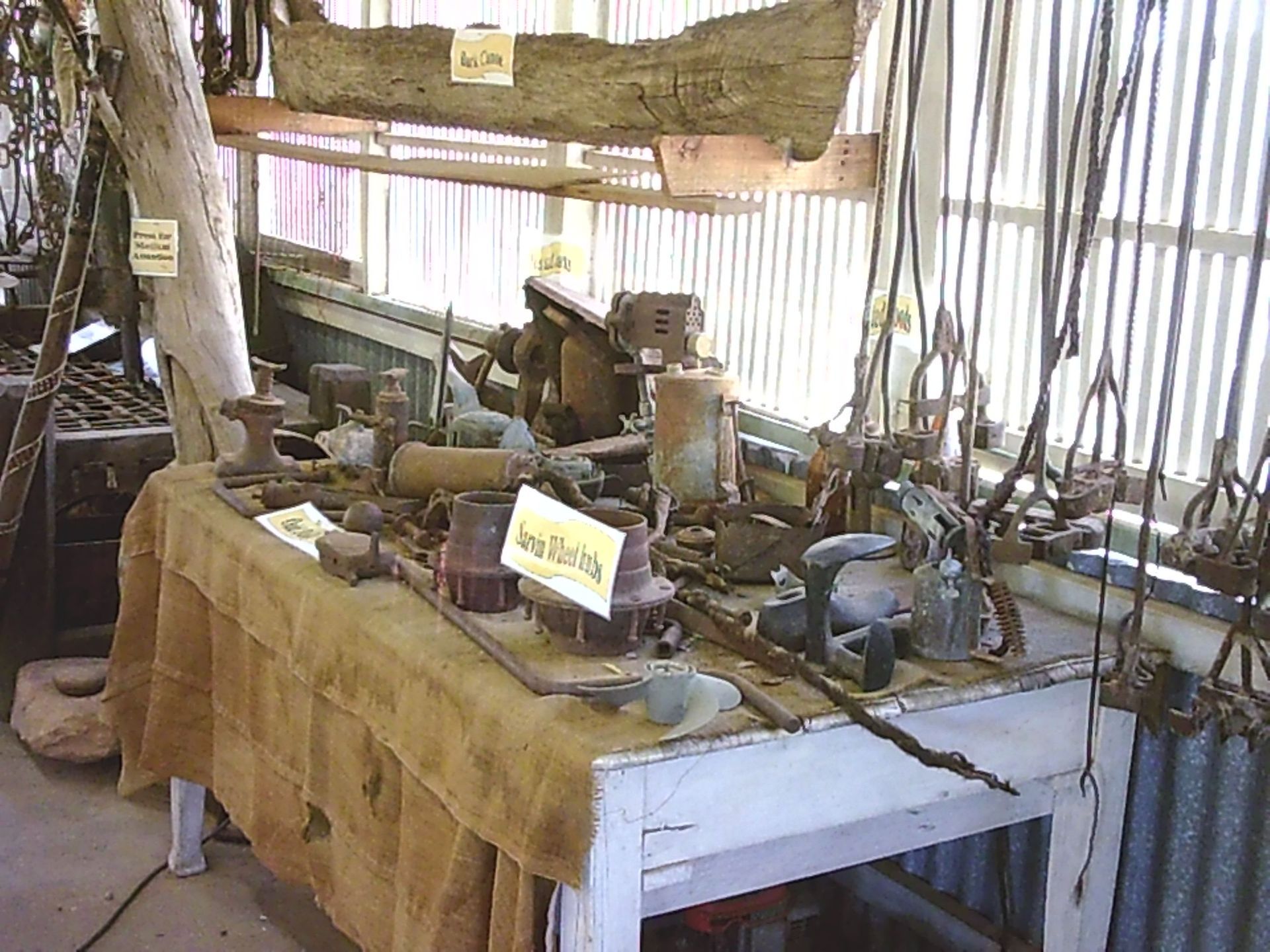 A table with a bunch of tools on it