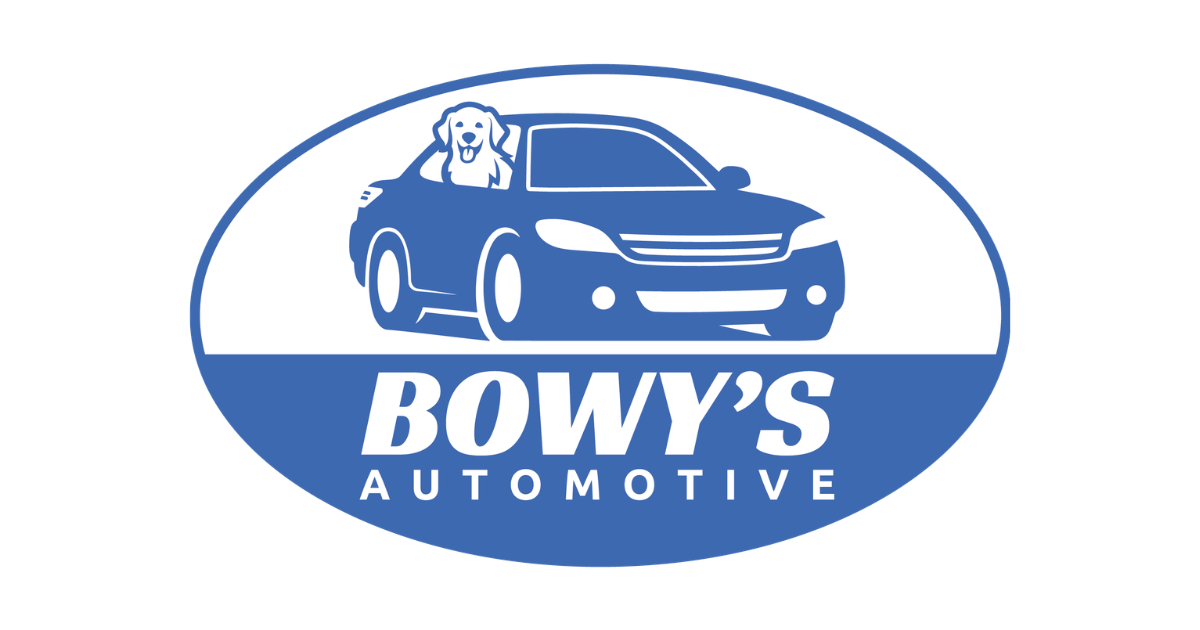 Bowy’s Automotive logo with black text and a stylized car graphic