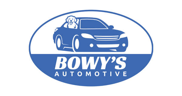 Bowy’s Automotive logo with black text and a stylized car graphic