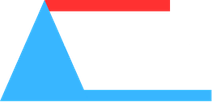 WCIA icon logo. A blue triangle on the left connected to a horizontal blue base, topped by a detached red horizontal rectangle.