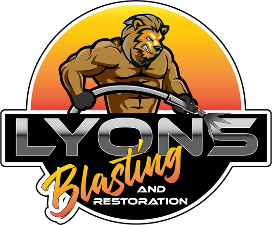 About Us Lyons Blasting & Restoartion Logo paralax scrolling over a fire restoration project
