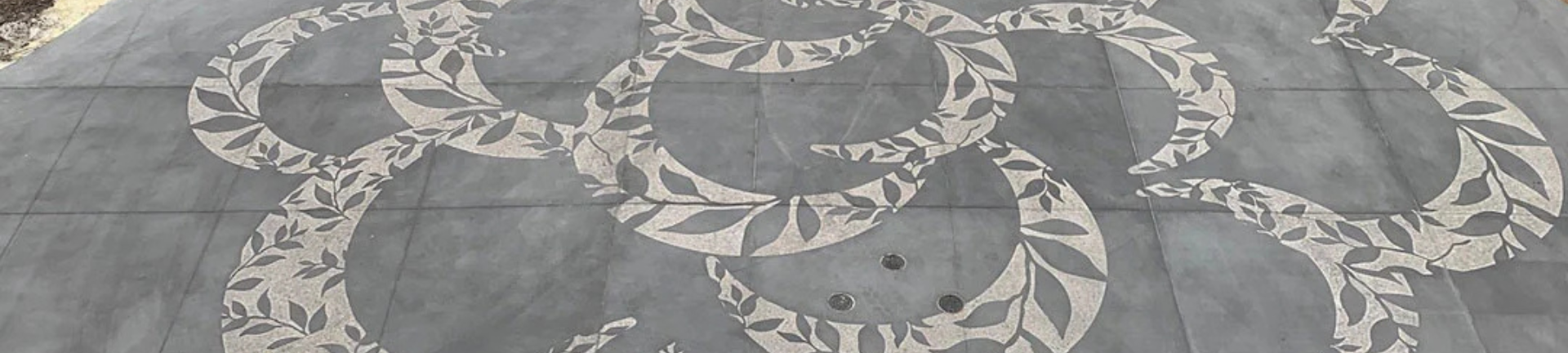 Contact Us Pavement with a unique design created with our dustless