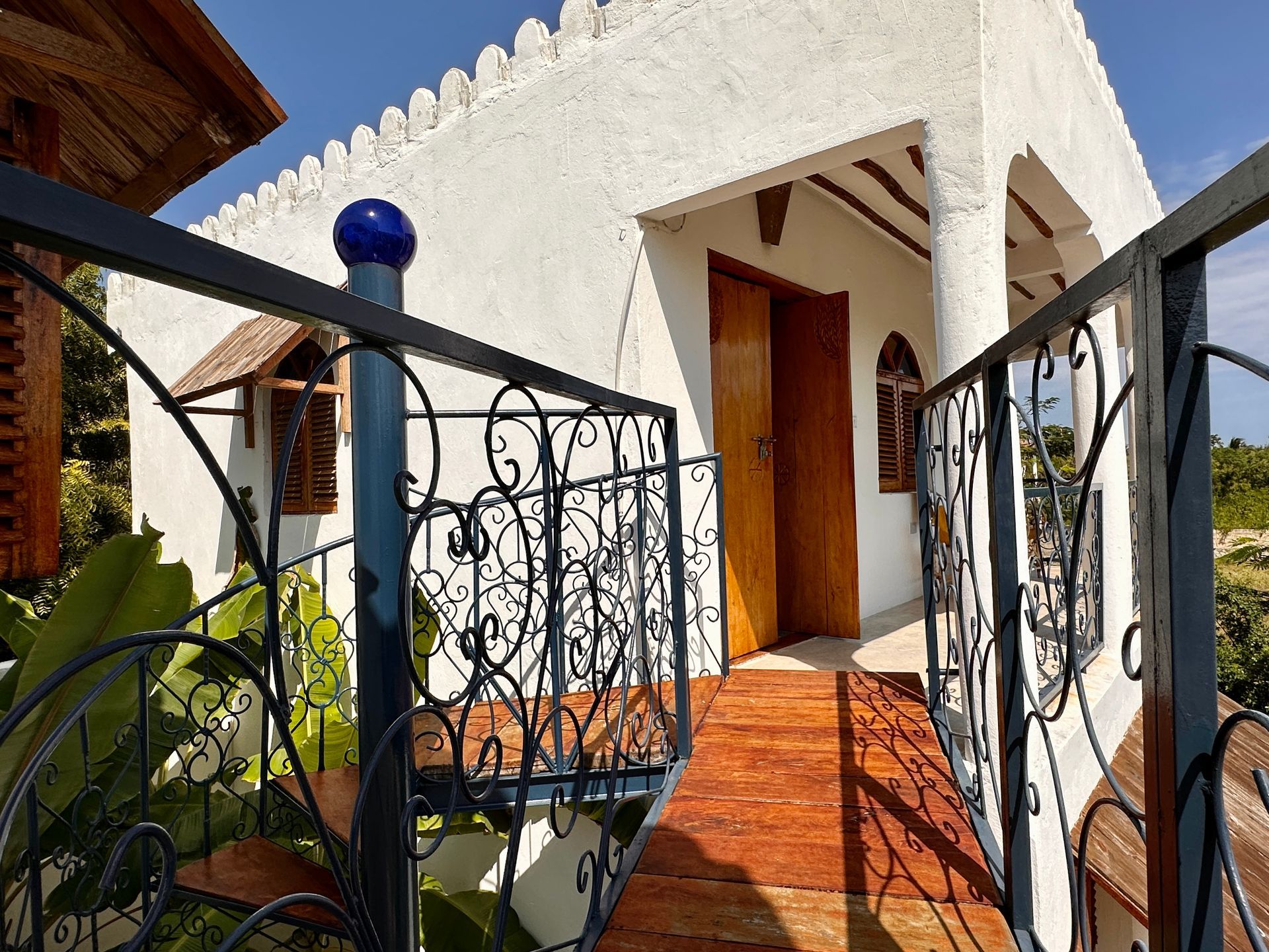 Bright Balcony with tropical garden view